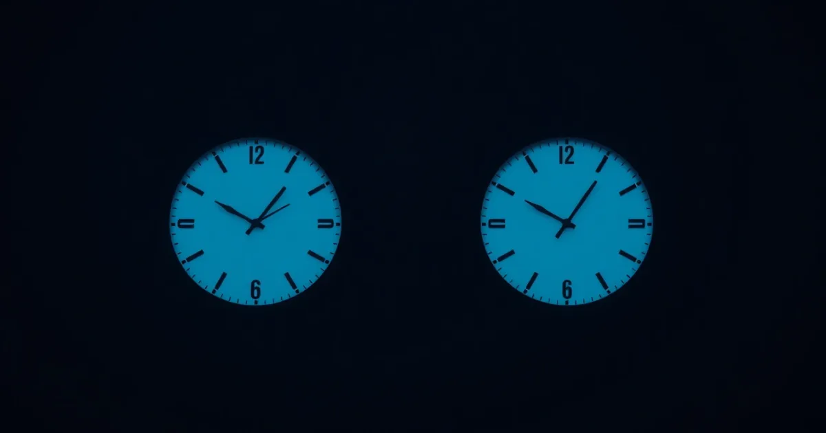 Two clocks on a dark wall showing different hours, illustrating retiring to the UK: the tax map