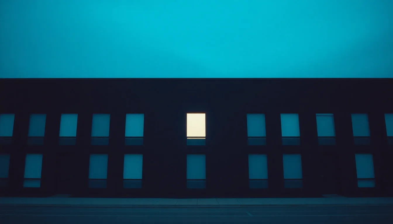A dark facade of identical windows, a few lit from within, illustrating supporting parents abroad: the tax rules